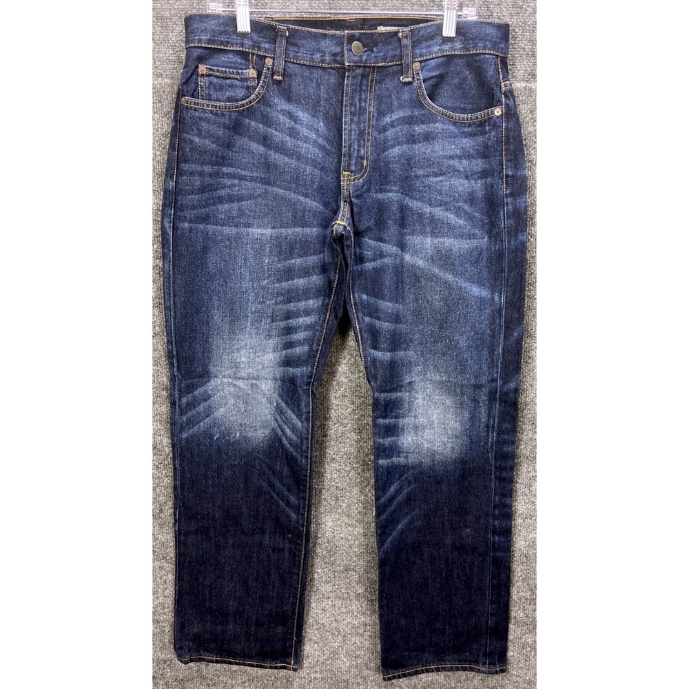 Aeropostale Straight Leg Jeans Mens 32x30 Dark Wash Blue 100% Cotton Denim